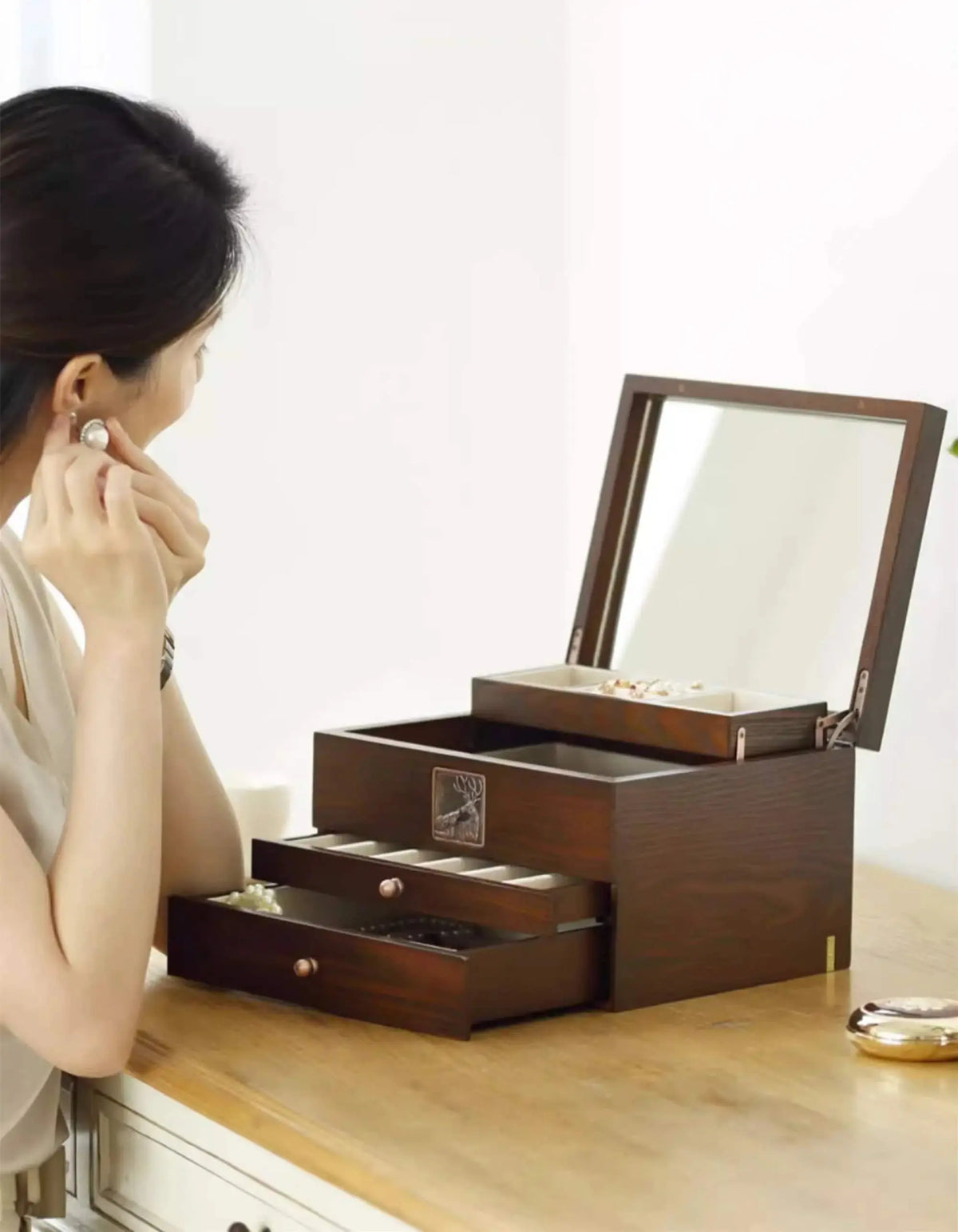 4-Layer Wooden Jewelry Box