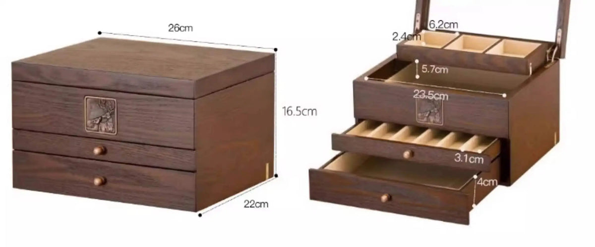 4-Layer Wooden Jewelry Box