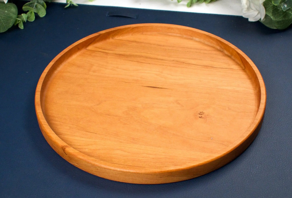 Cherry catch all tray On Wooden