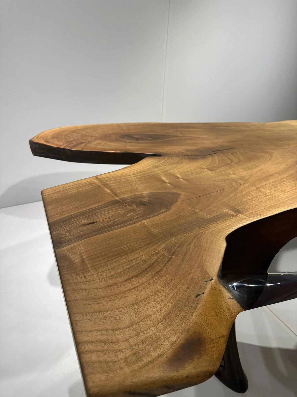 Clear Epoxy Dining Table | Wooden Dining Table |  Natural Edge Walnut Wood