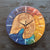 Custom Made Resin & Olive Wood Wall Clock On Wooden