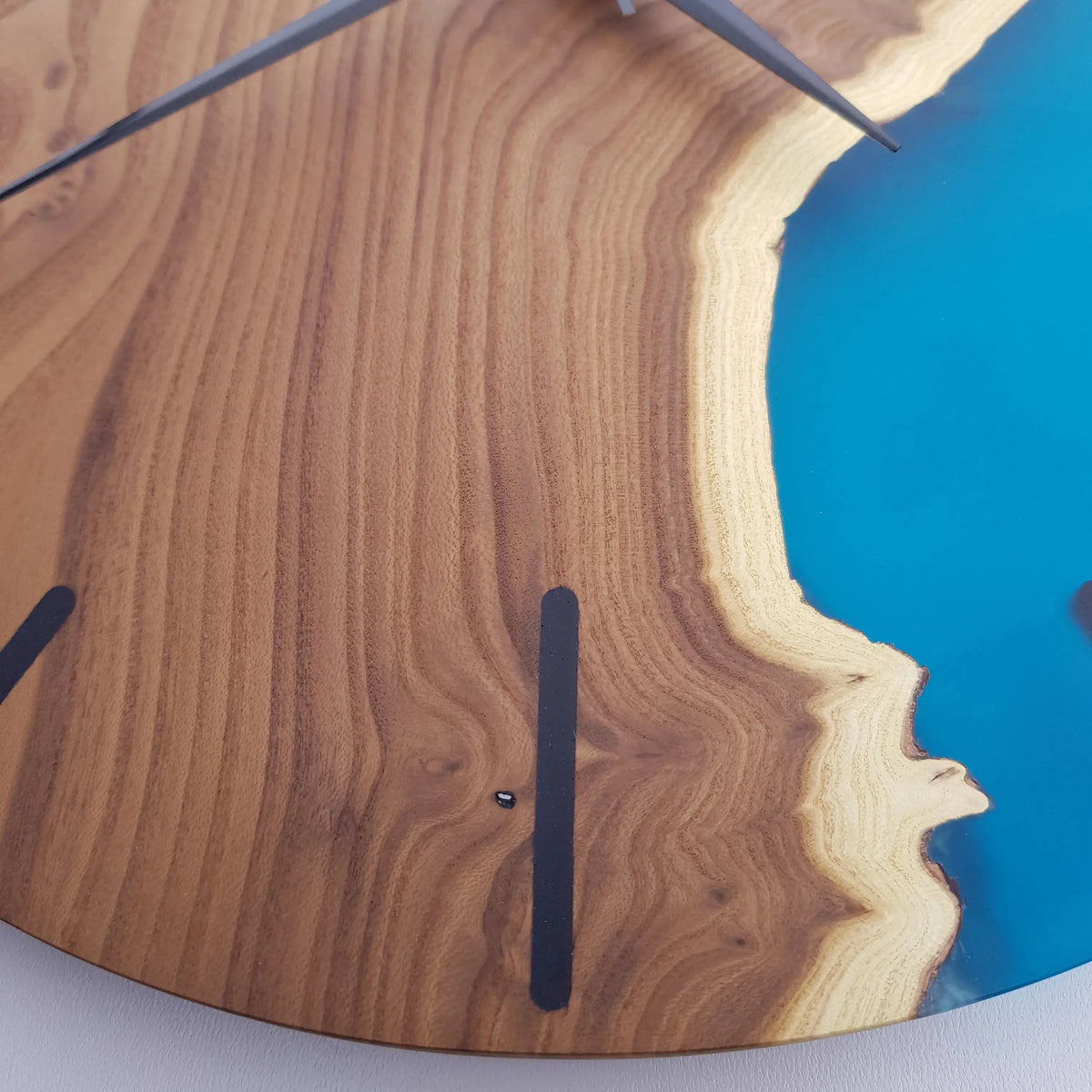 Custom Made Resin &amp; Silverberry Burl Wall Clock