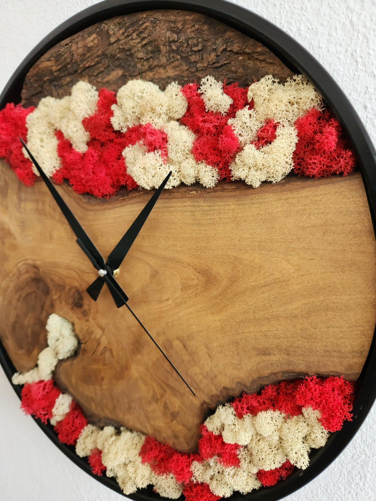 Custom Moss Olive Wood Wall Clock