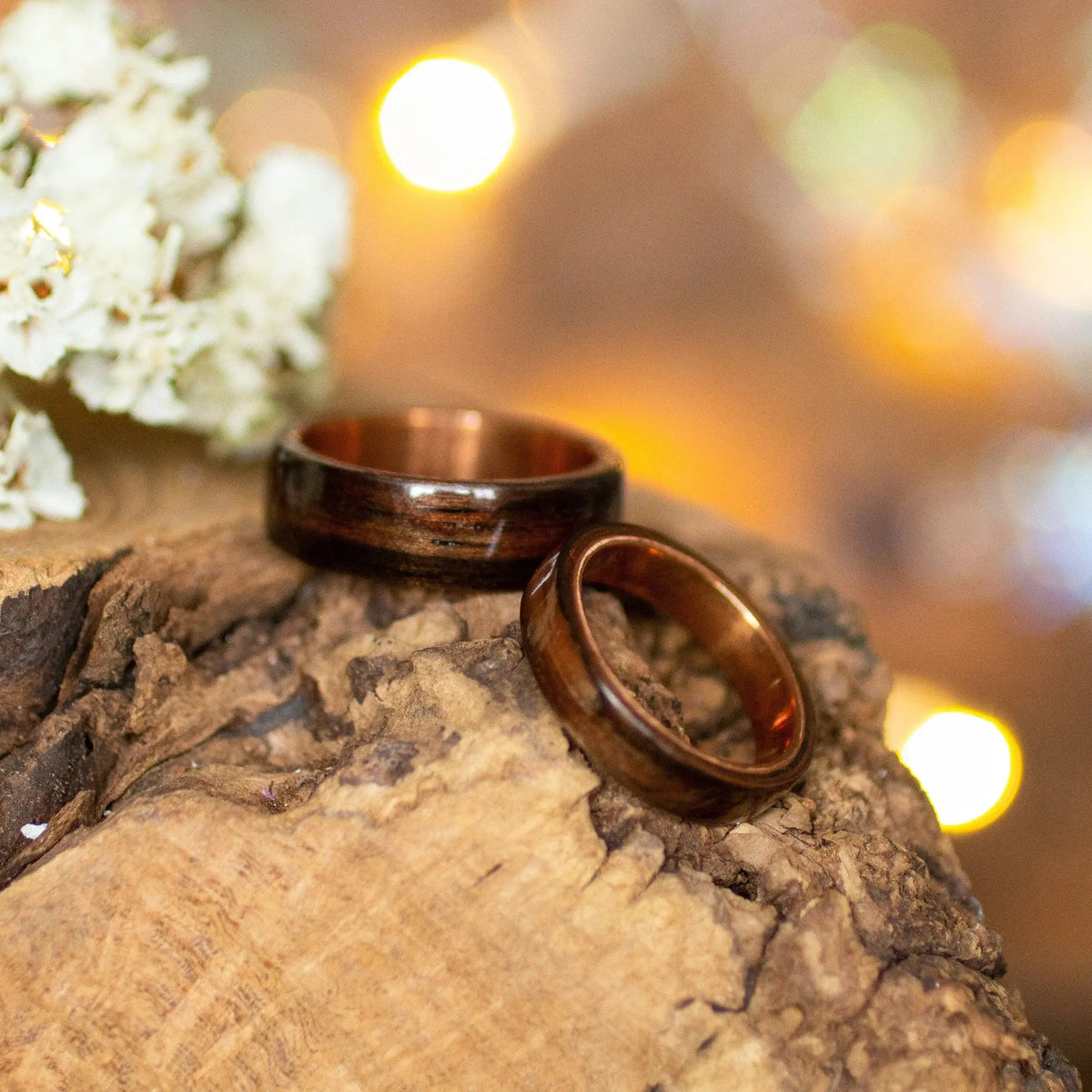 Ebony Wood Ring With Copper Inside