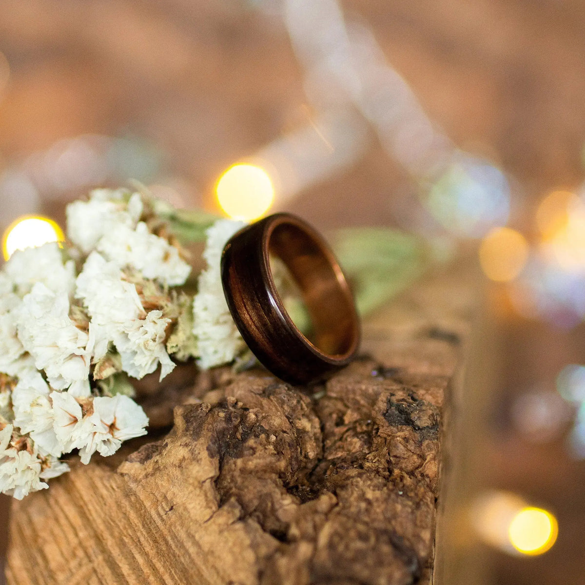 Ebony Wood Ring With Copper Inside