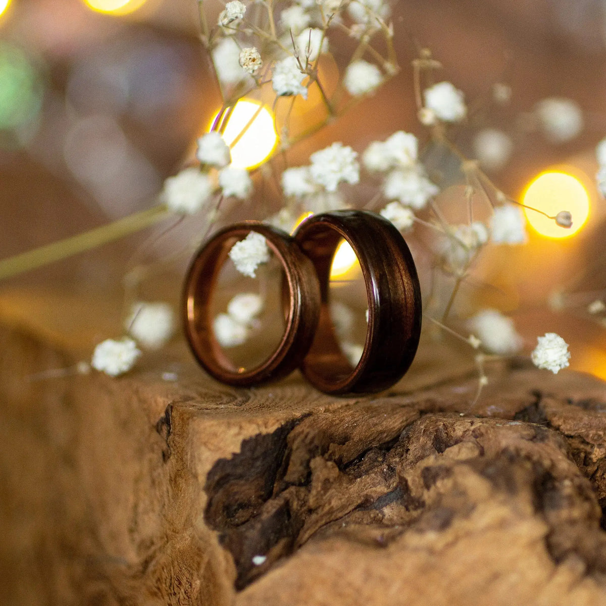 Ebony Wood Ring With Copper Inside