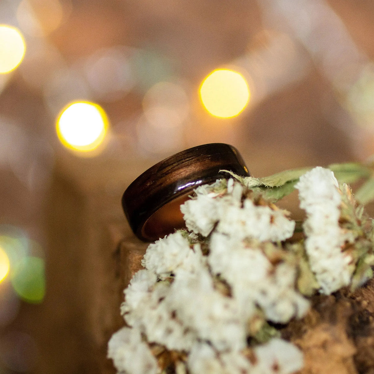 Ebony Wood Ring With Copper Inside