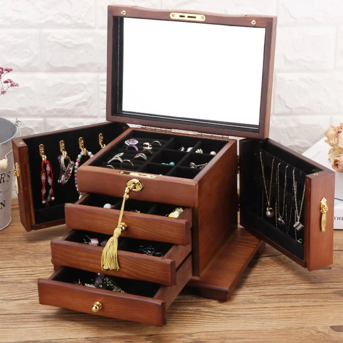 Engrave 45-Layer Wooden Jewelry Box