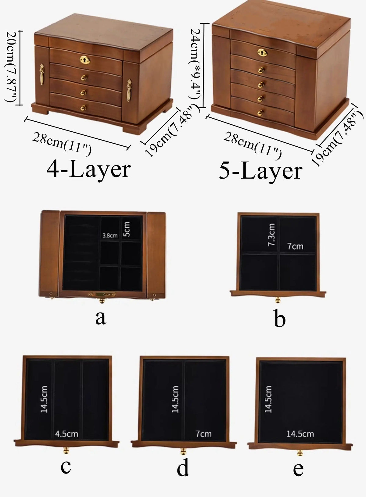 Engrave 45-Layer Wooden Jewelry Box