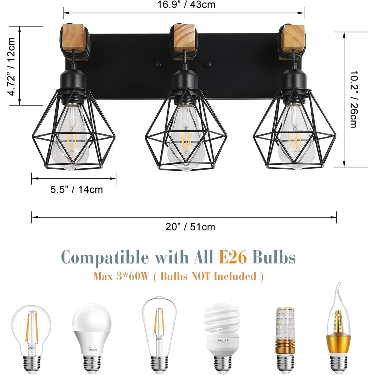 Farmhouse Vanity Light for Bathroom