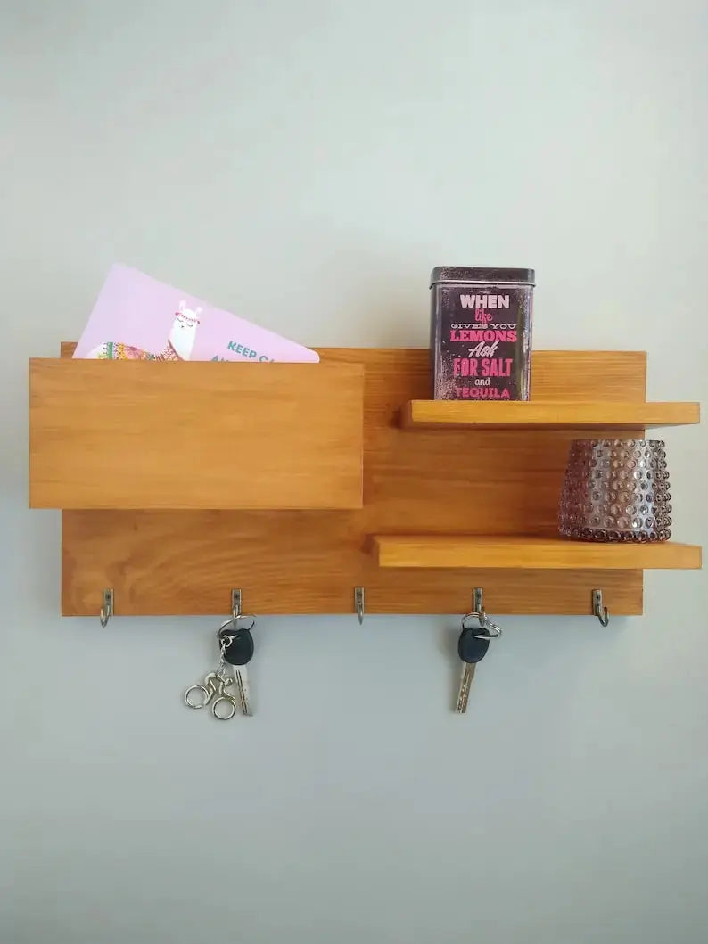 Hand Made Solid Wood Wall Organizer