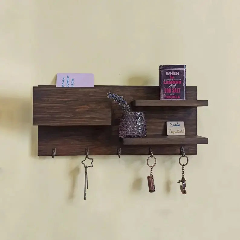 Hand Made Solid Wood Wall Organizer