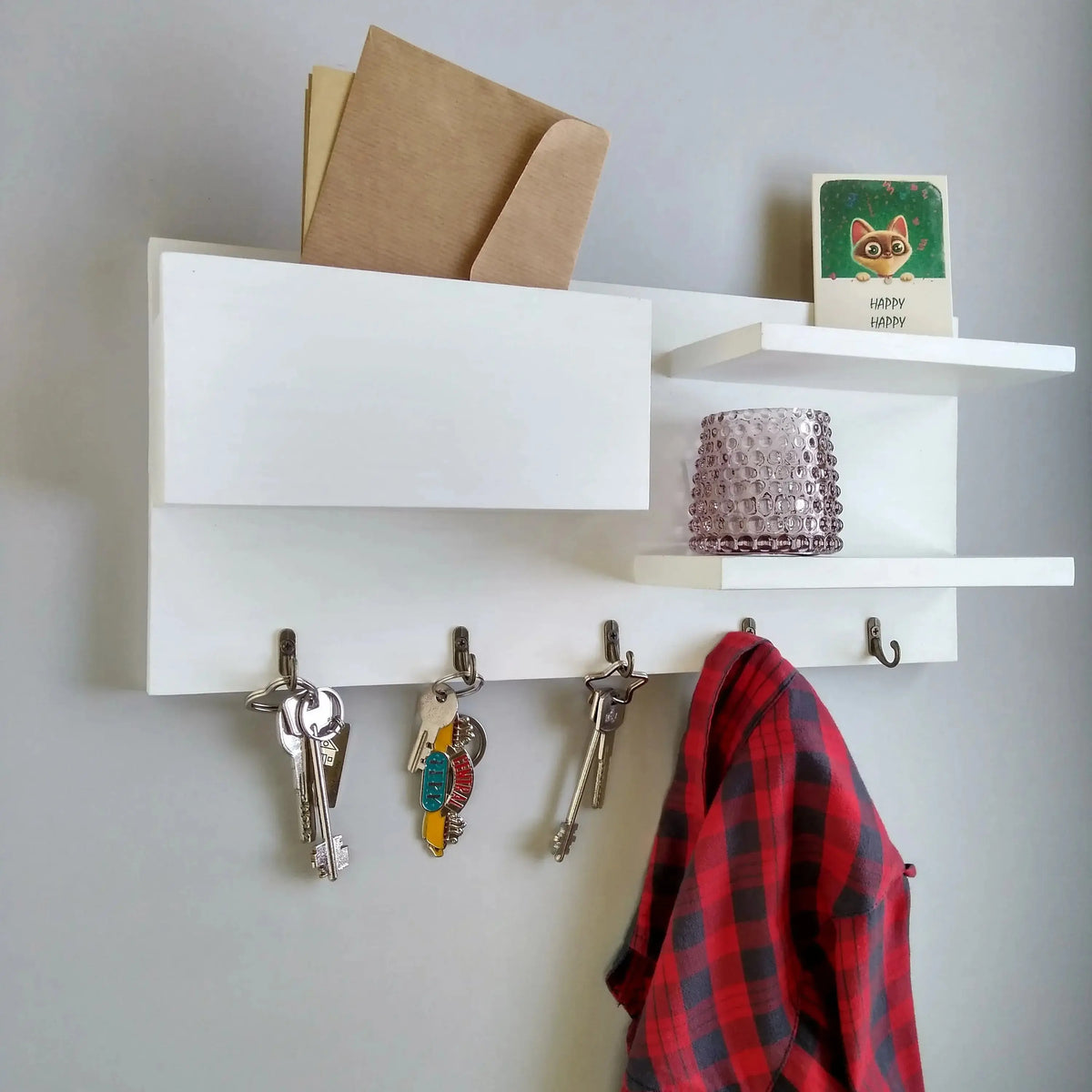 Hand Made Solid Wood Wall Organizer