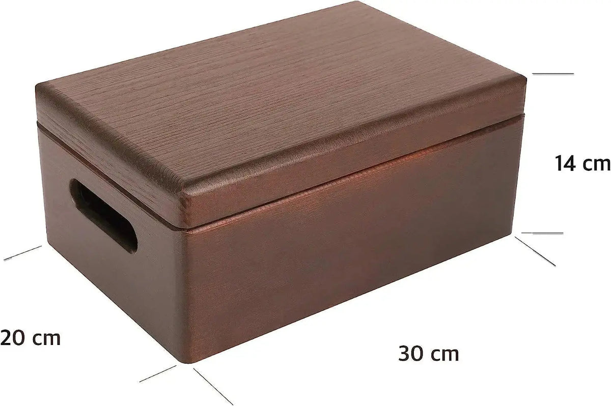 Large Brown Wooden Storage Box