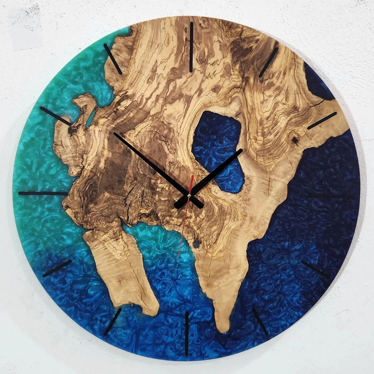 Live Edge Rustic Olive Wood Wall Clock