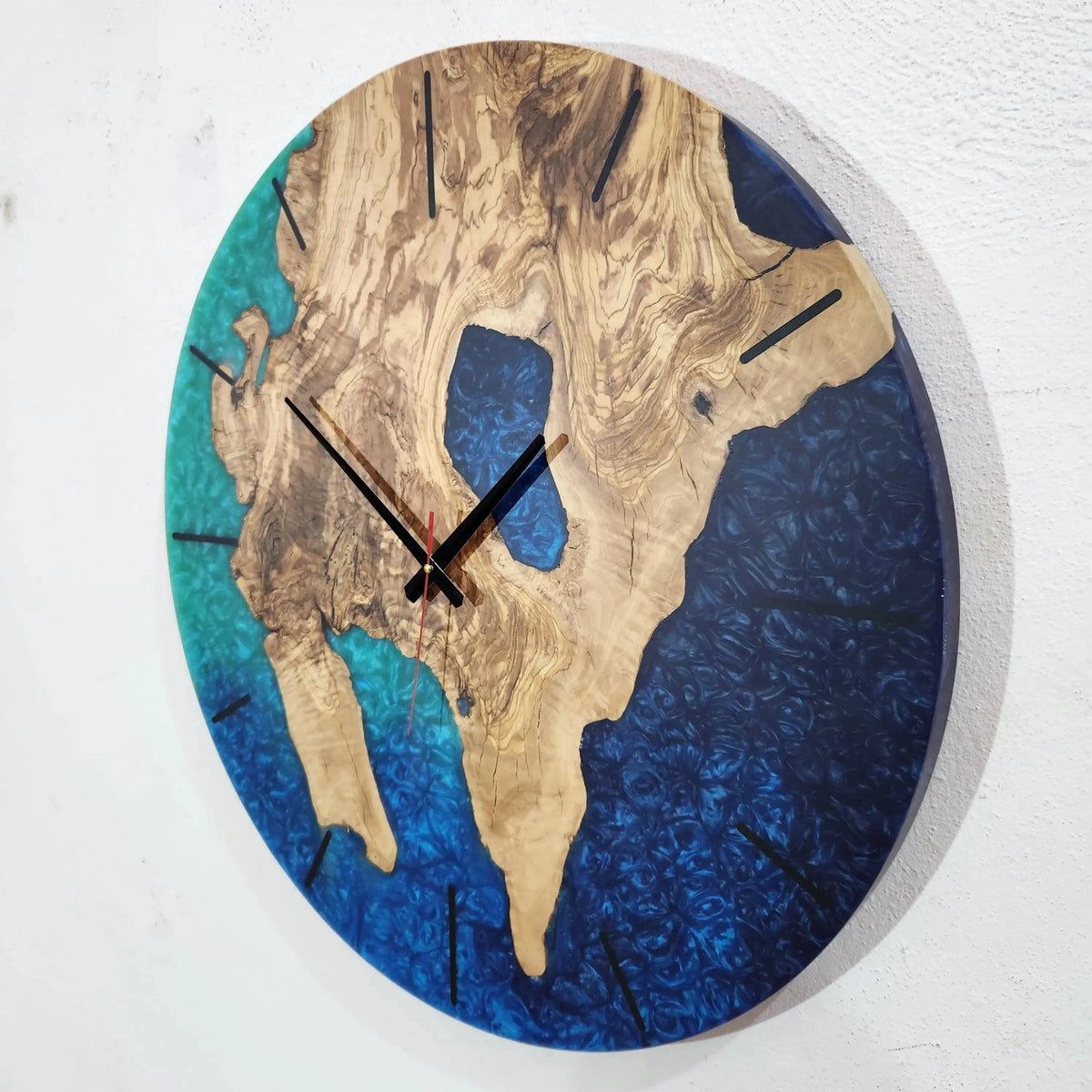 Live Edge Rustic Olive Wood Wall Clock