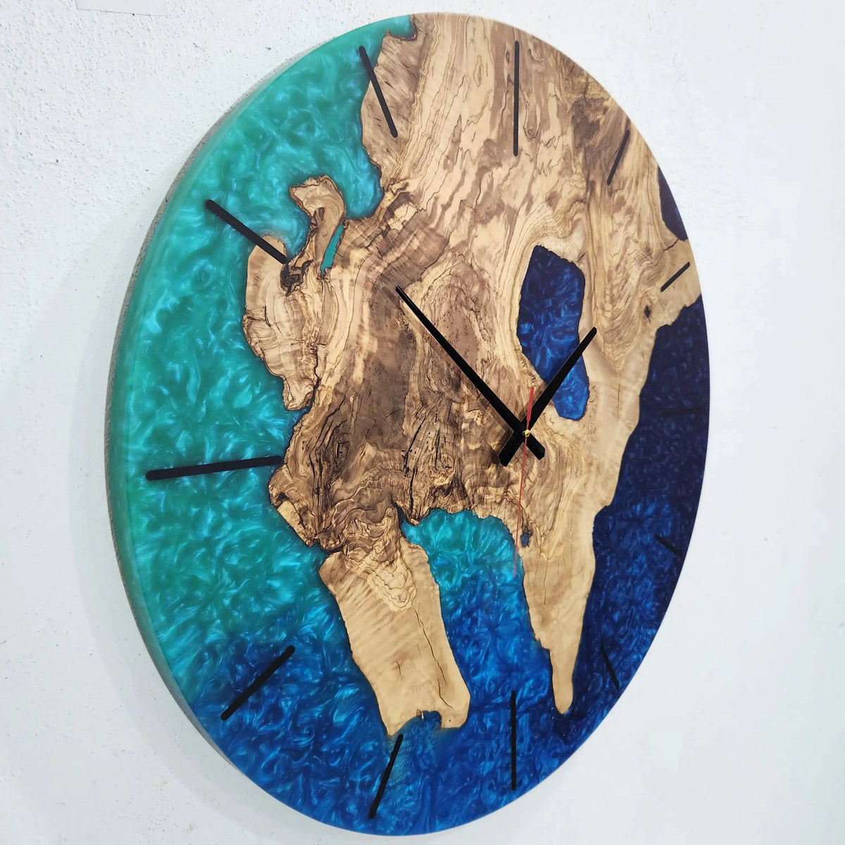 Live Edge Rustic Olive Wood Wall Clock