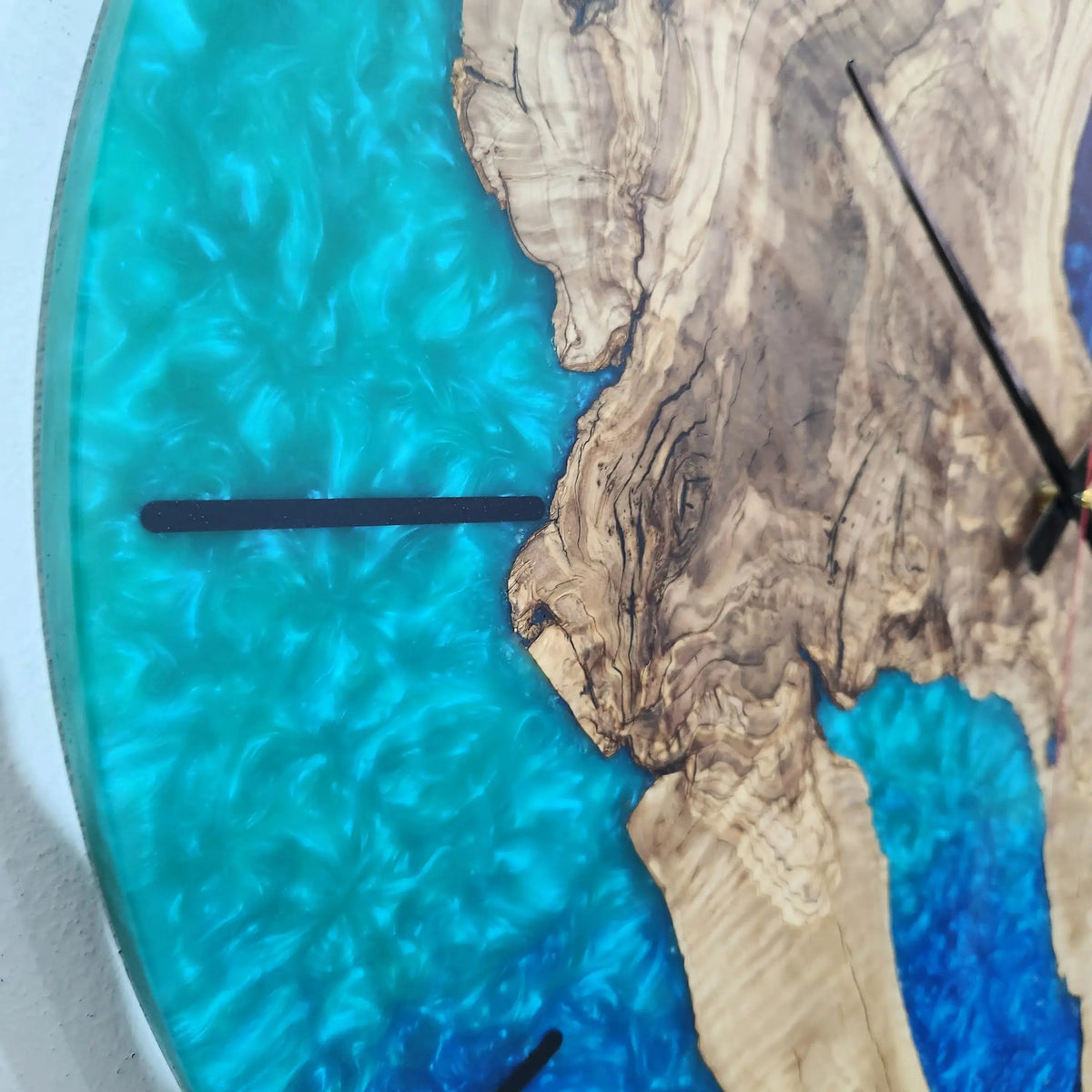 Live Edge Rustic Olive Wood Wall Clock