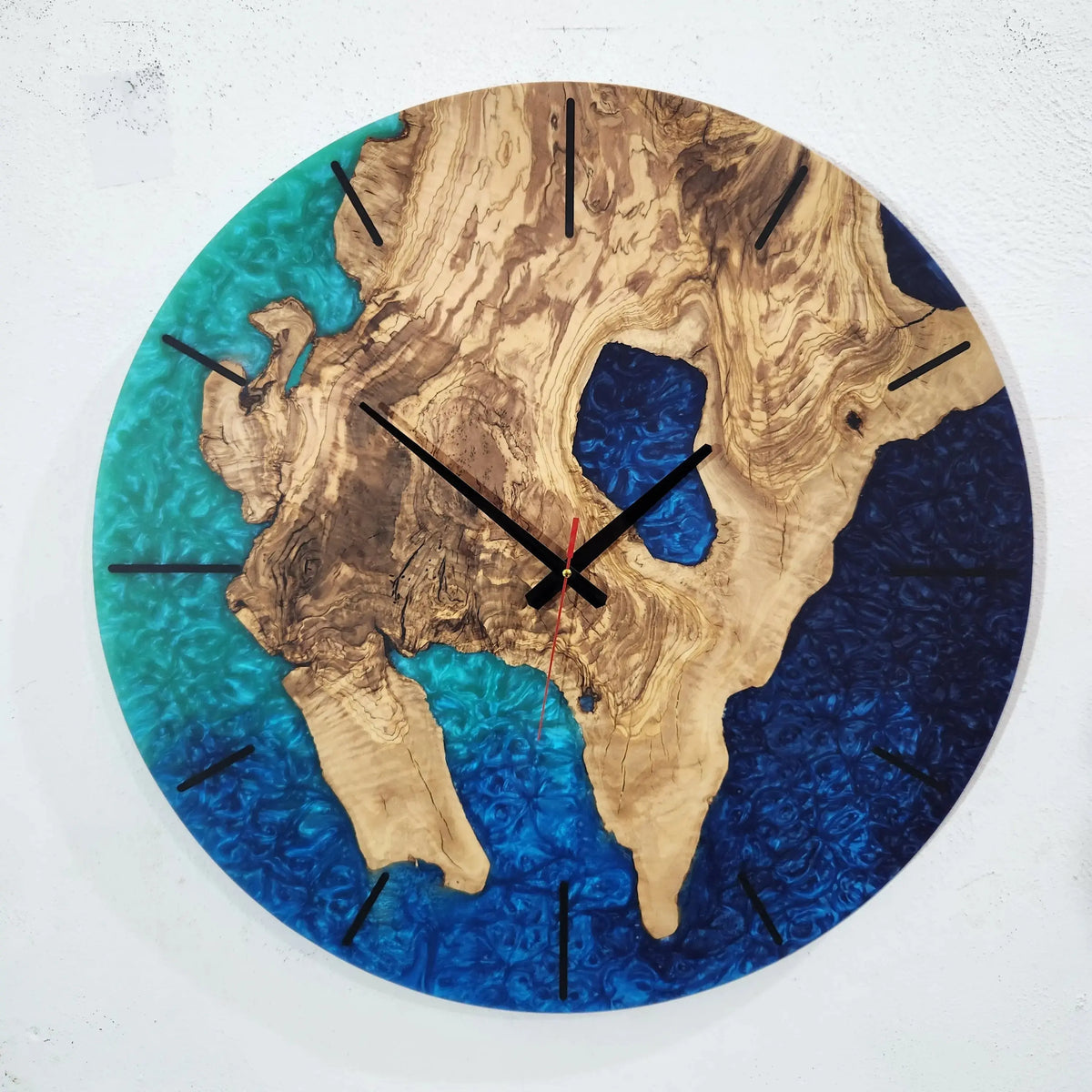 Live Edge Rustic Olive Wood Wall Clock