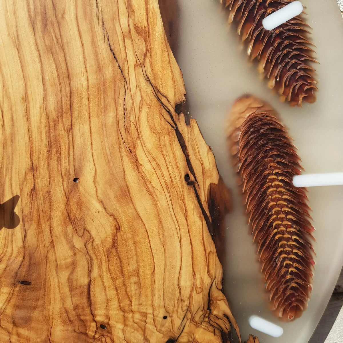 Made to Order Resin &amp; Olive Wood Wall Clock