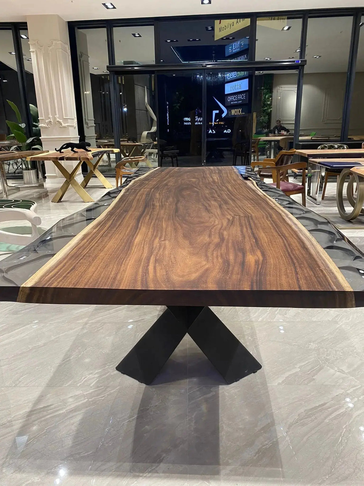Made to Order Suar Wood Conference Table | Epoxy Large Dining Table | Large Office Desk