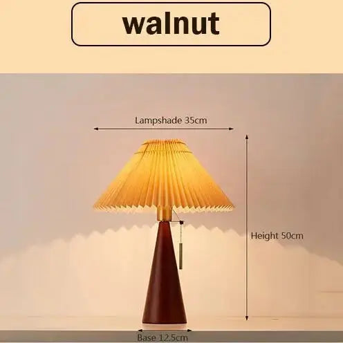 Nordic Pleated Wooden Table Lamp