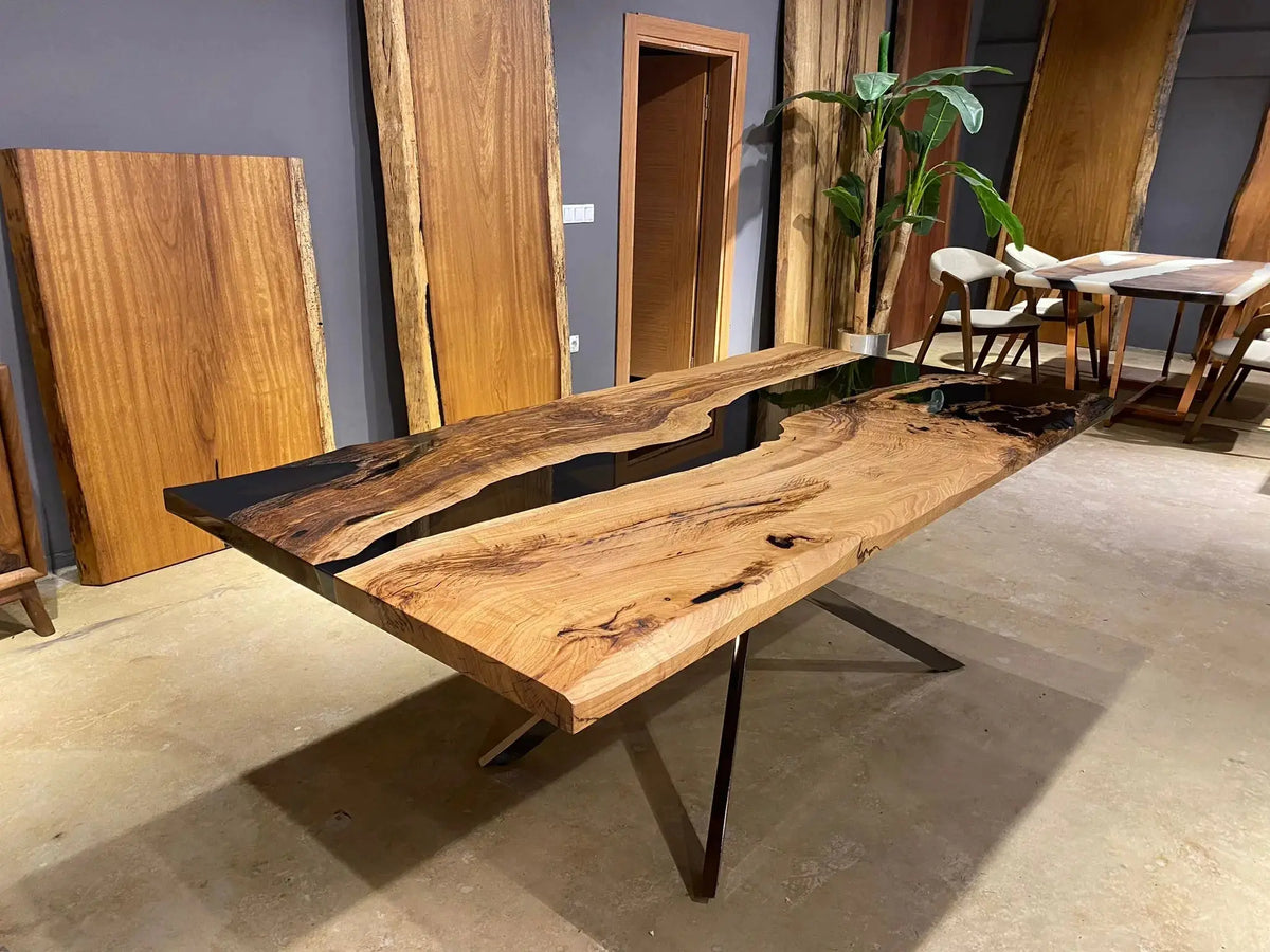 Oak Luxury Black Epoxy Table