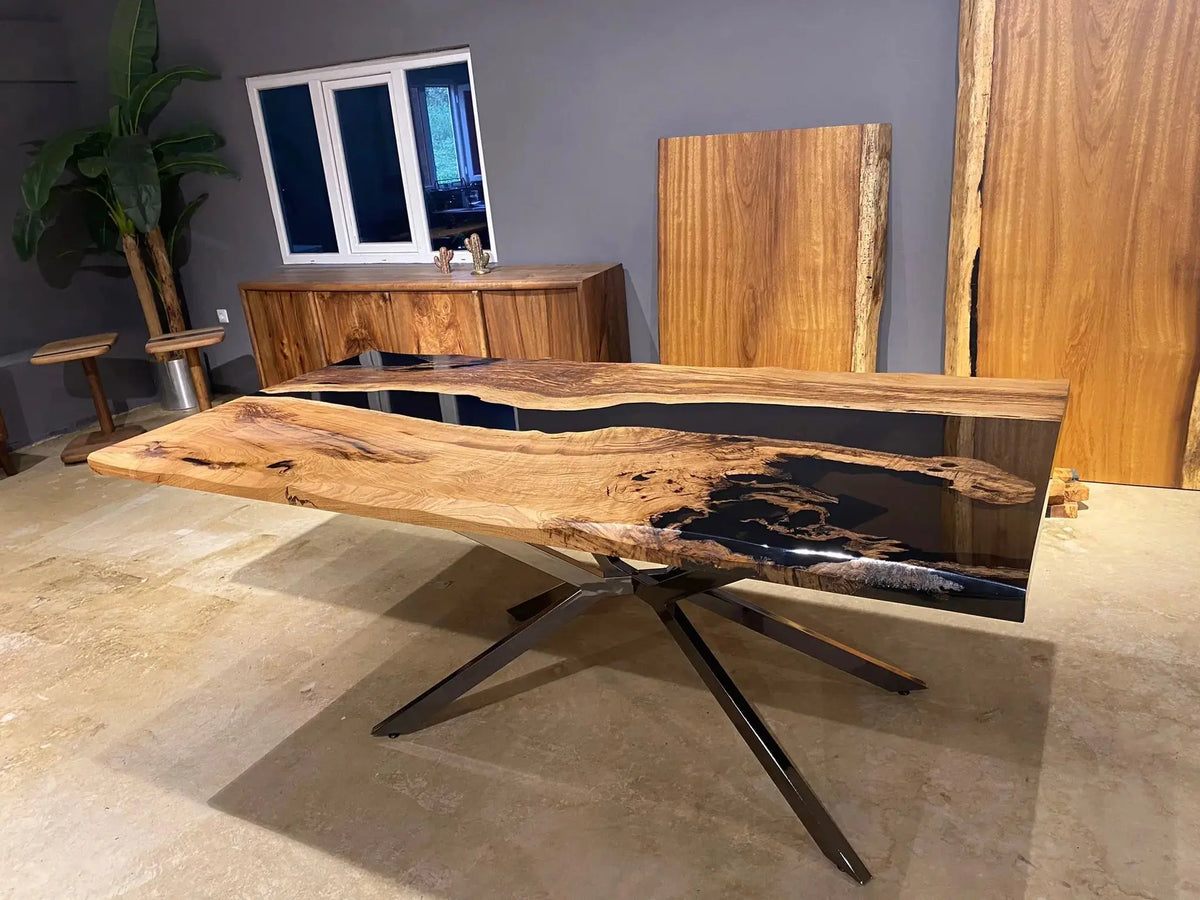 Oak Luxury Black Epoxy Table