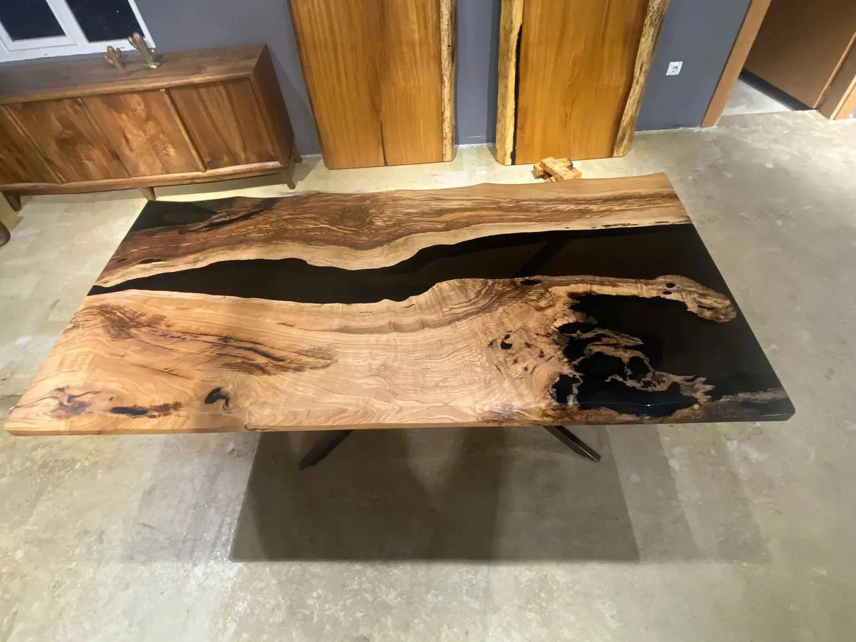 Oak Luxury Black Epoxy Table