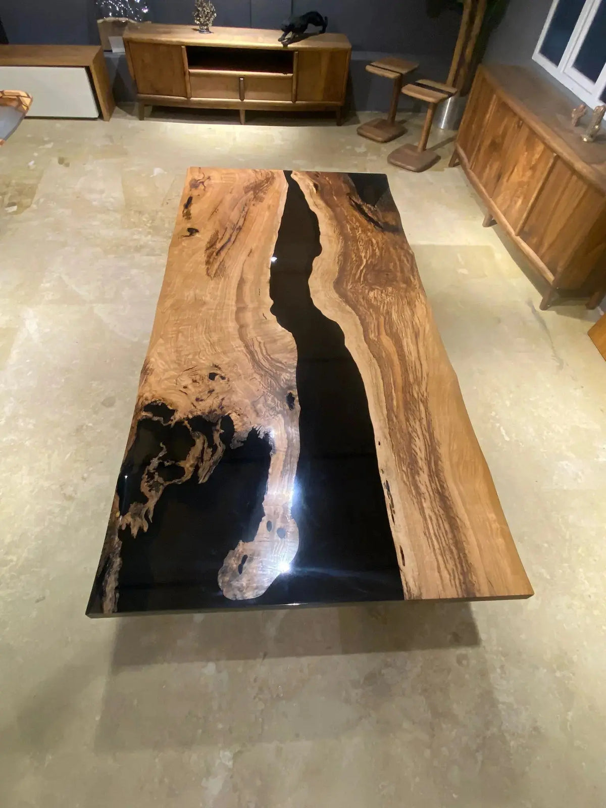 Oak Luxury Black Epoxy Table