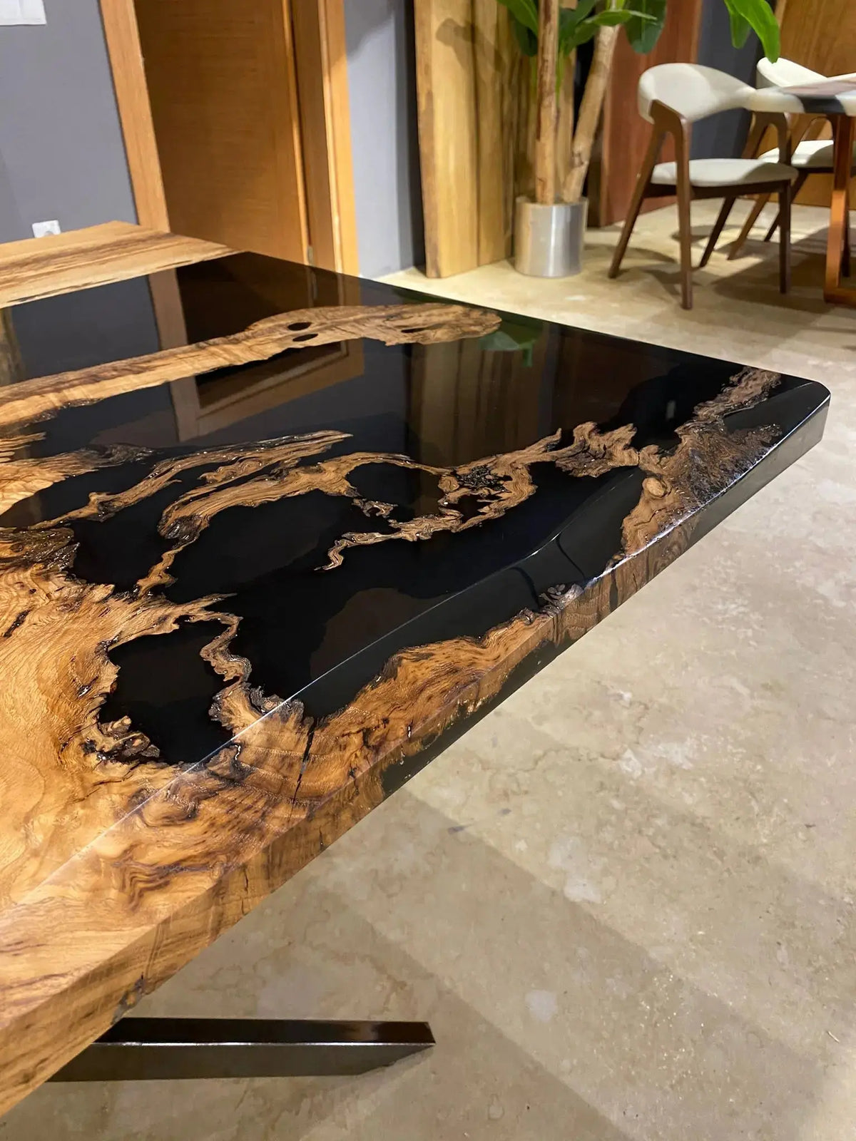 Oak Luxury Black Epoxy Table