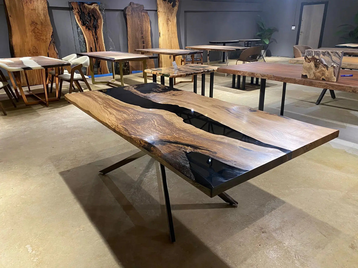 Oak Luxury Black Epoxy Table