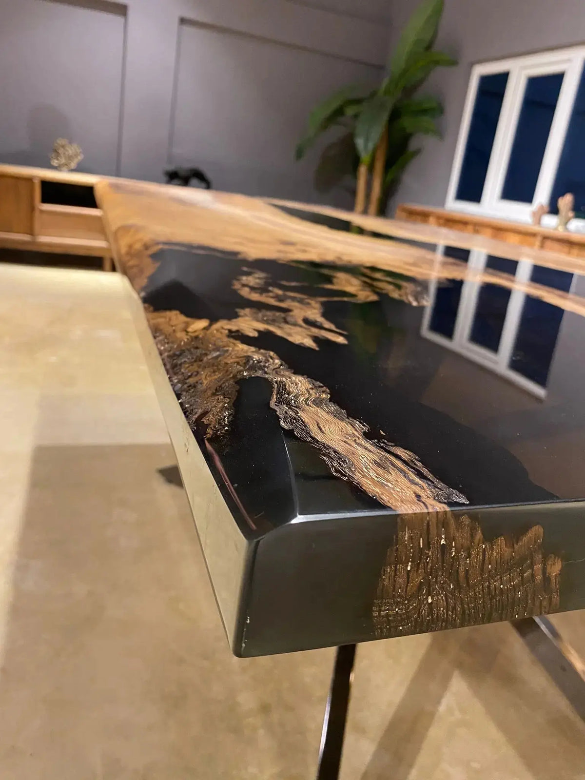 Oak Luxury Black Epoxy Table