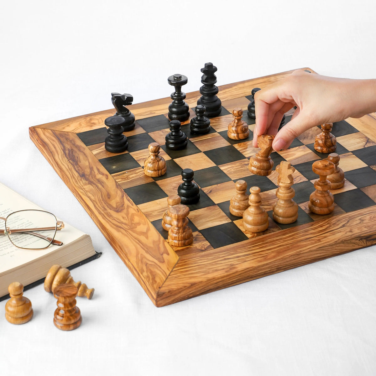 Olive Wood Chess Board Handmade