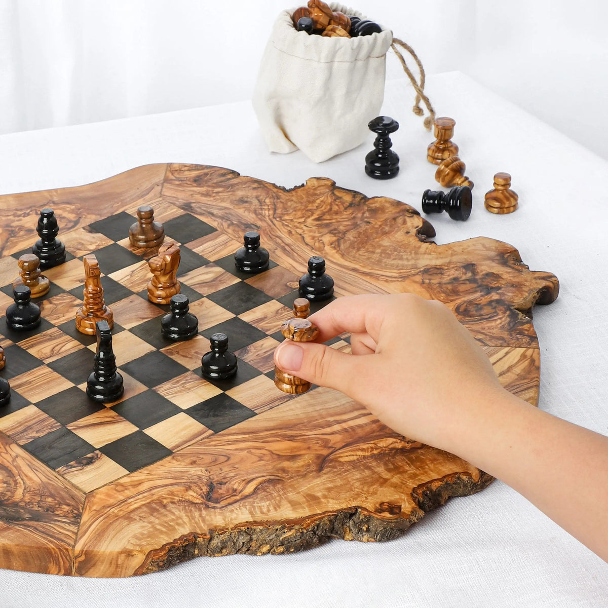 Olivewood Chess Board handmade On Wooden