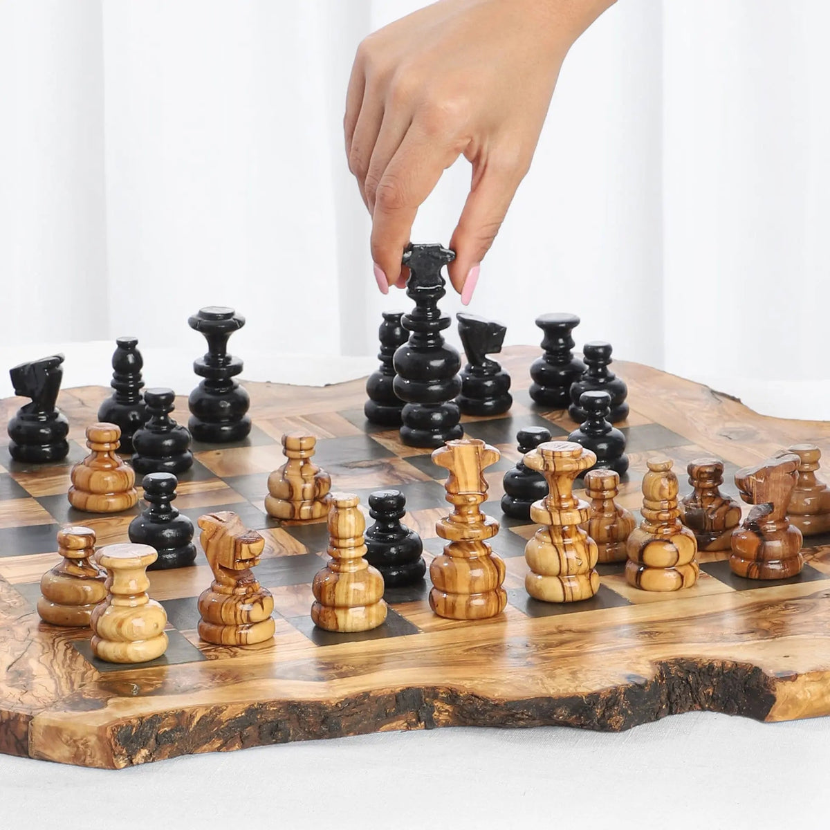 Olivewood Chess Board handmade On Wooden