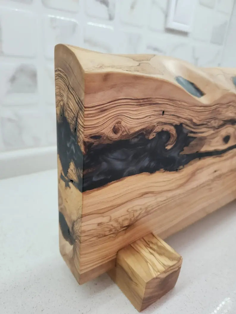 Resin and wooden Knife Holder On Wooden