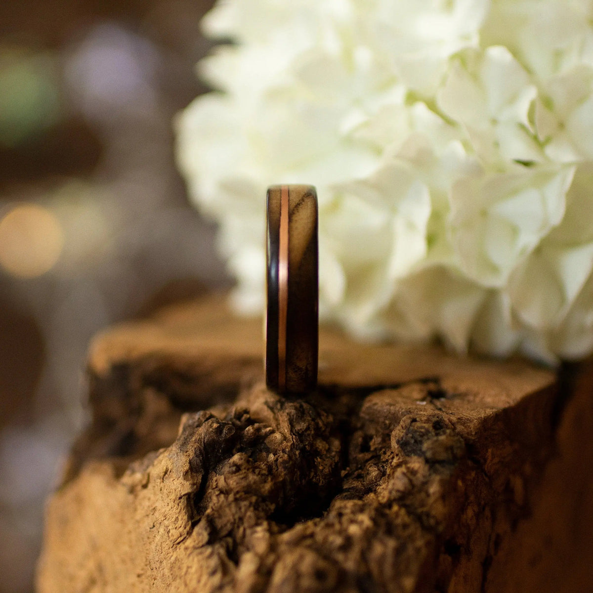 Scorched Ash Wood Ring On Wooden