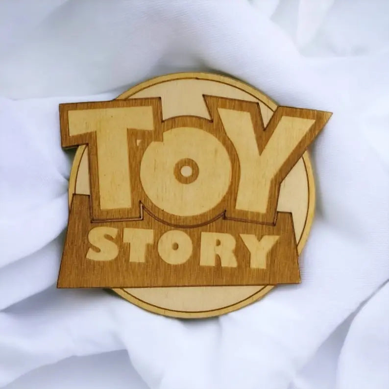 Set 6 Toy Story Wooden Coasters On Wooden