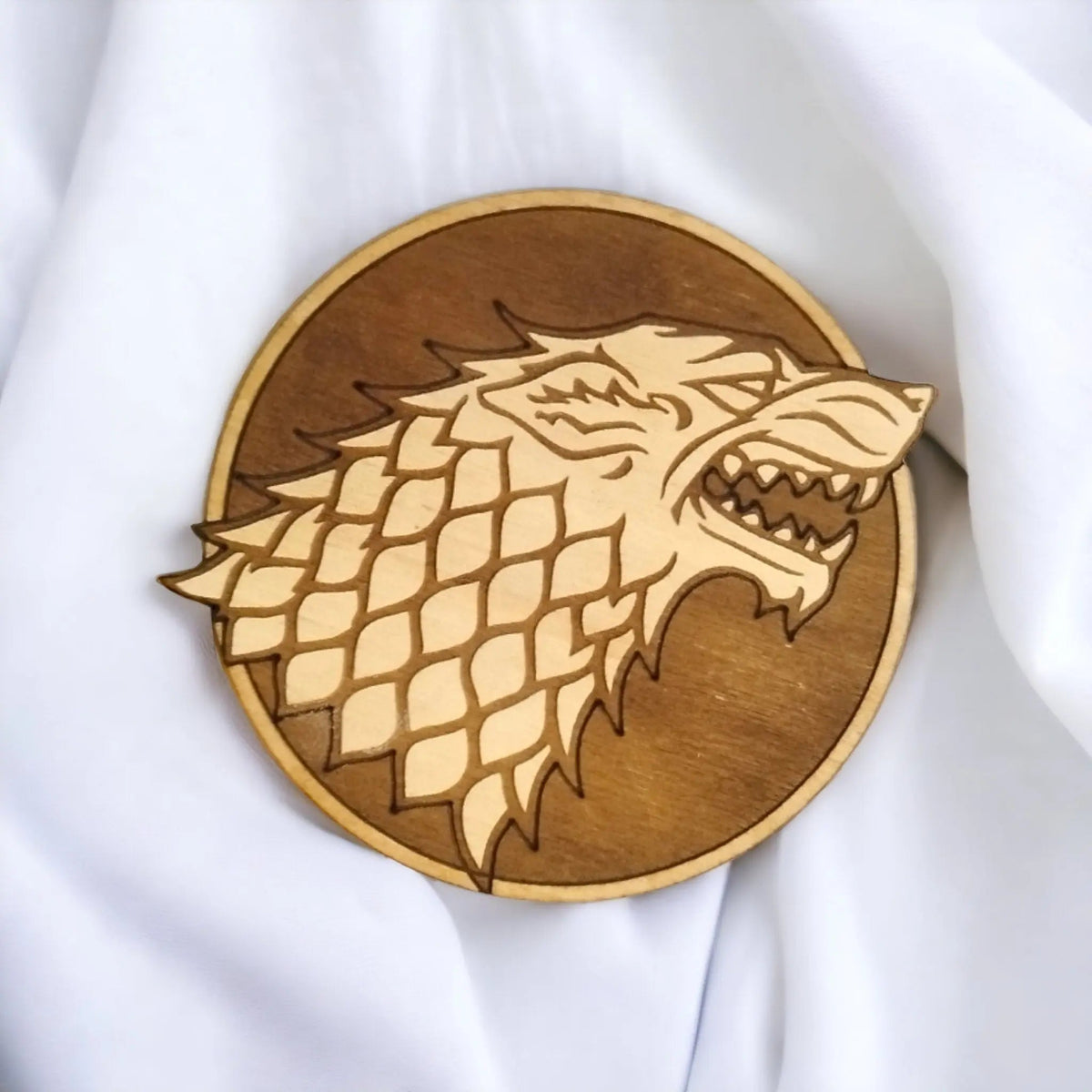 Set of 6 Game of Thrones Houses Wooden Coasters On Wooden