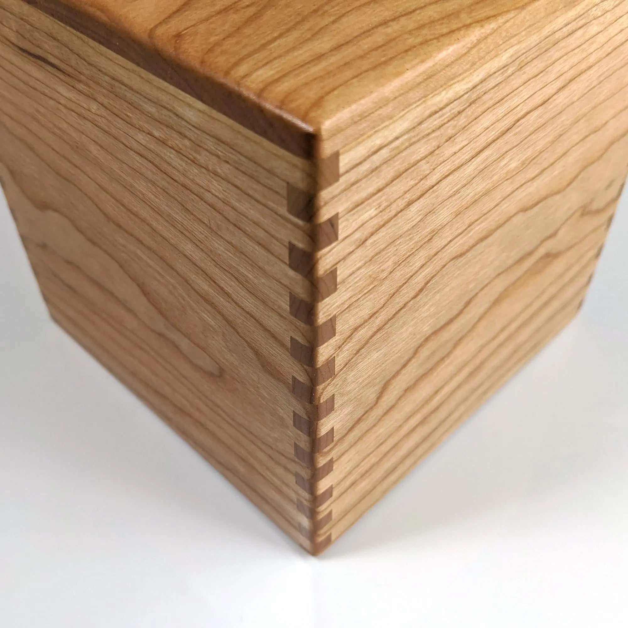 Solid Cherry Handmade Tissue Box Cover Holder On Wooden