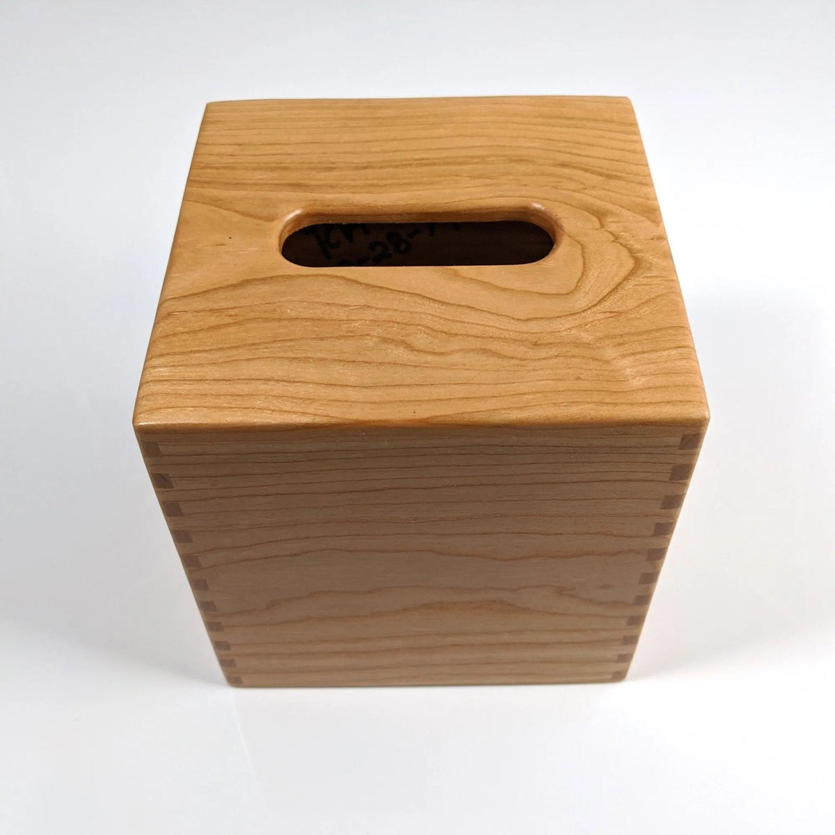 Solid Cherry Handmade Tissue Box Cover Holder On Wooden