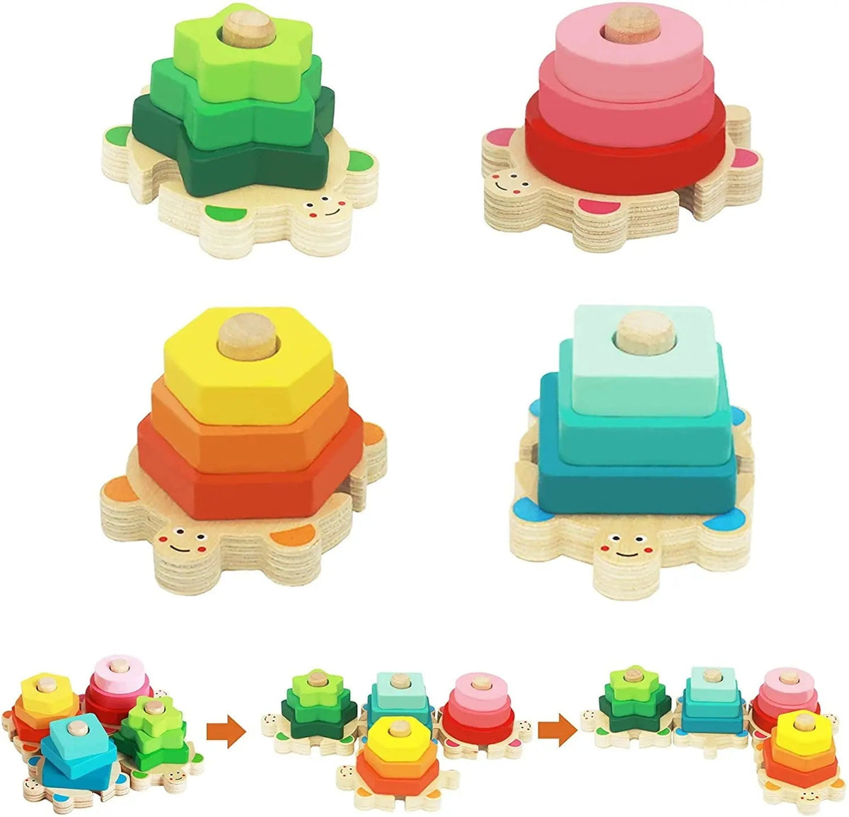 Stacking Toys for Toddlers 1-3 Montessori Shape Sorter Baby Toys On Wooden