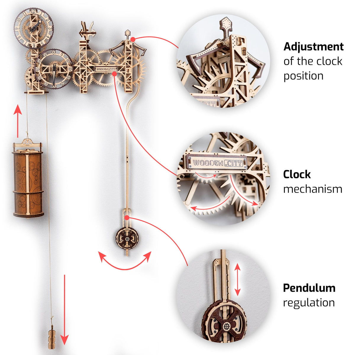 Steampunk Mechanical Clock Making Kit   - Decorative Wall Clocks 3D Wooden Puzzles for Adults On Wooden