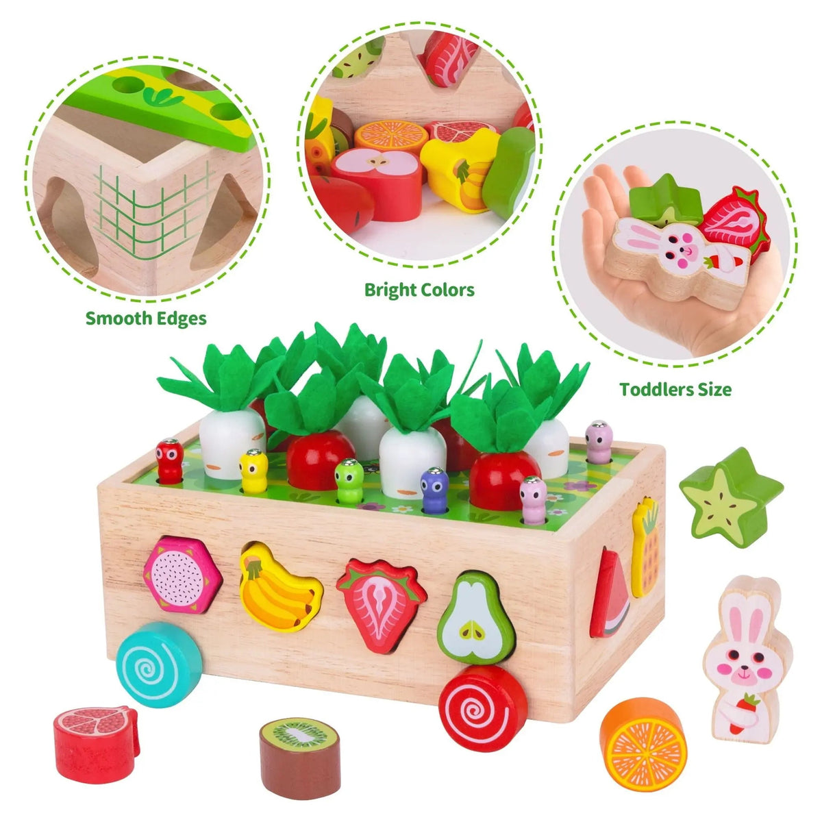 Toddlers Montessori Wooden Educational Toys for Baby Boys Girls On Wooden