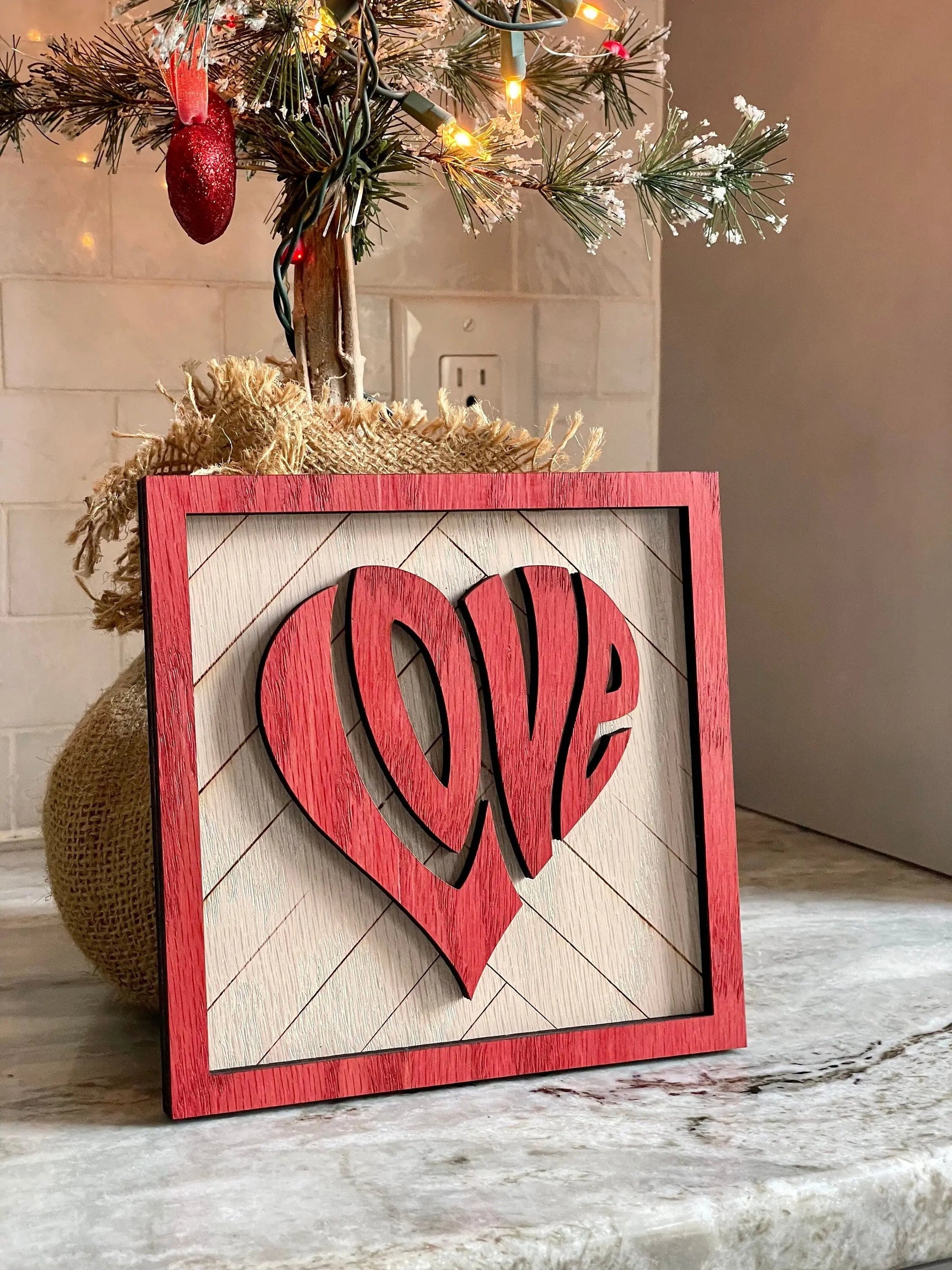 Valentine's Day Love Sign On Wooden