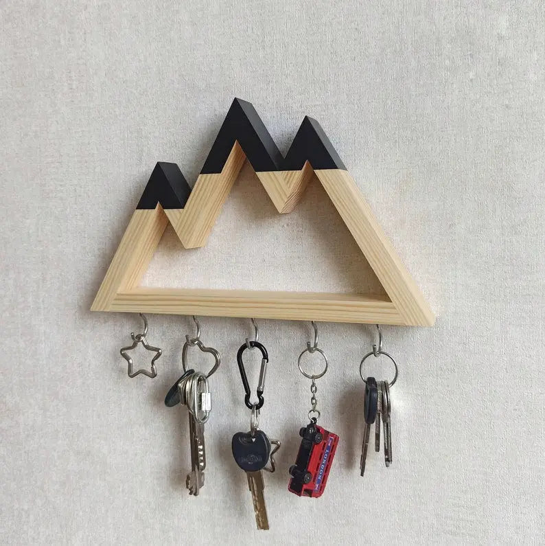 Wall Key Holder Mountain On Wooden