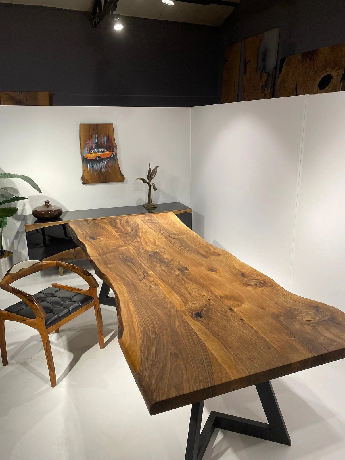 Walnut Kitchen Table | Natural Wooden Dininig Table | Living Room Table On Wooden