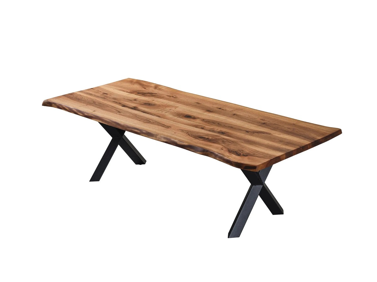 Walnut Wood Dining Table | Live Edge Solid Wood Table On Wooden