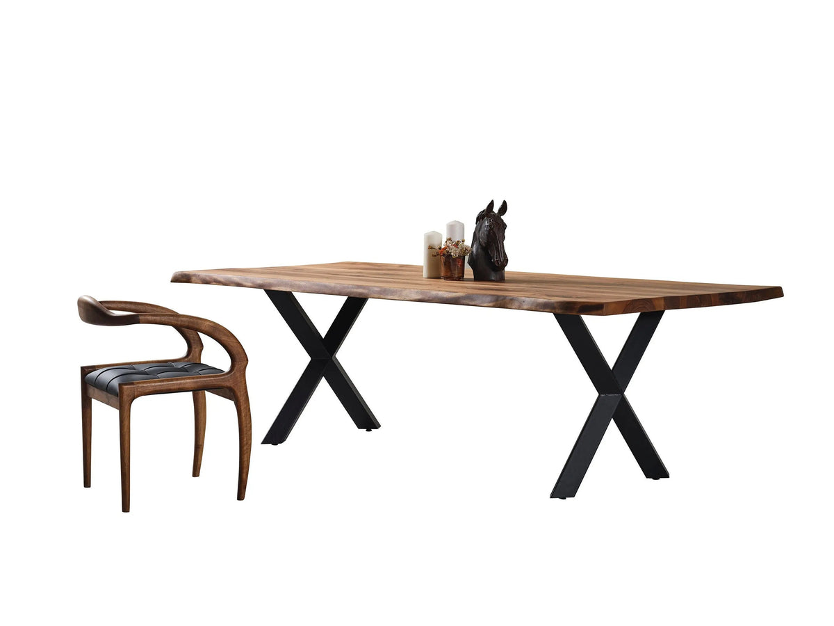 Walnut Wood Dining Table | Live Edge Solid Wood Table On Wooden